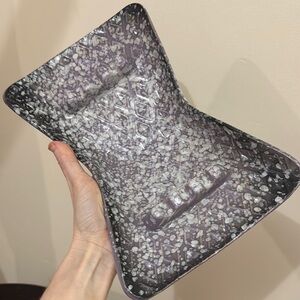 Vintage mid century purple ceramic ashtray catch all dish